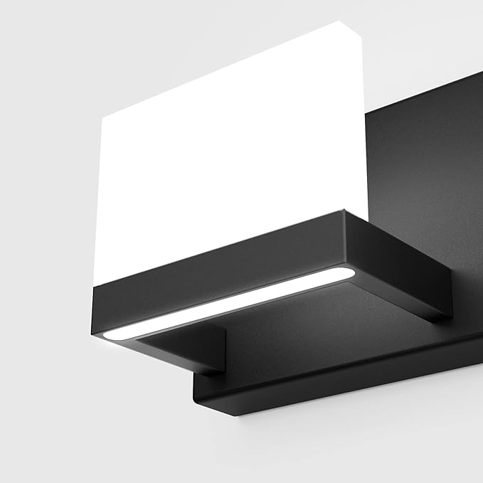 Tipace 4 Lights Modern Black Vanity Light Up and Down Black LED Vanity Light Fixtures Bathroom Vanity Light Fixtures Over Mirror 6000K