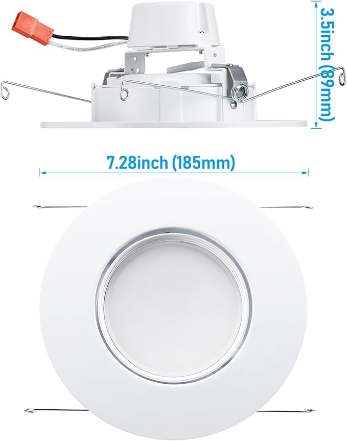 TORCHSTAR 6 Inch Gimbal LED Recessed Light, Dimmable Downlight, CRI90+, 13W Directional Lighting, Adjustable Can Light, UL Listed, 2700K Soft White, Pack of 4