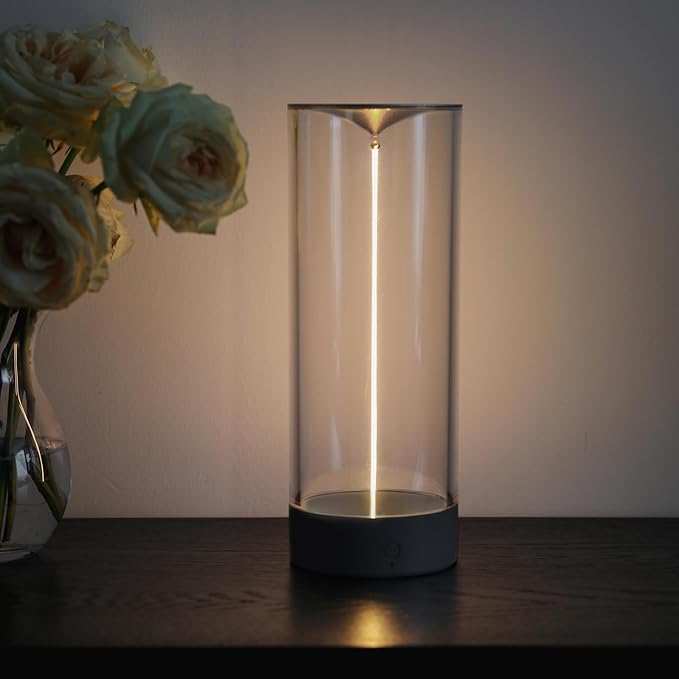 AUGE LIGHT Minimalist Desk Lamp Cordless Table Lamp LED Rechargeable Modern Nightstand Lights Dimmable with 3 Levels for Gaming, Home Office, Bedroom, Living Room, Kitchen, Bar
