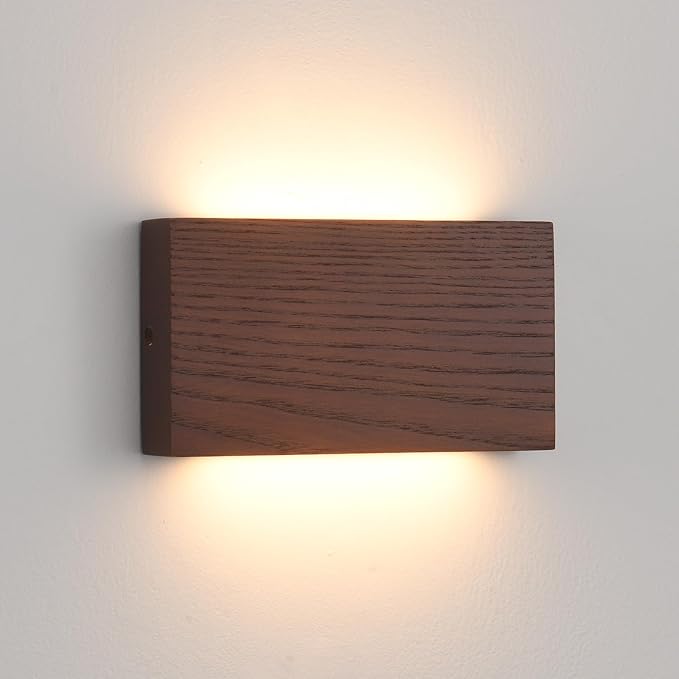 Wood Linear LED Wall Sconce, Dimmable Wall Light, Wood Long Wall Lamp Hallway wall Lights fixtures wall Mounted Lights，Warm Light lamp