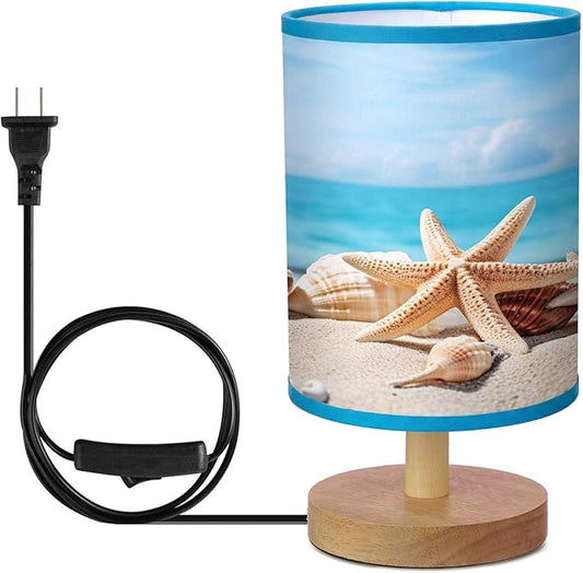 Glooglitter Coastal Beach Table Lamps Gifts 3 Colors Dimmable Lights Ocean Beach Room Bedroom Decor 9.72 x 5.12 Inch Conch Starfish Bedside Bedroom Lamps Sea Night Light for Desk Table Birthday Gifts