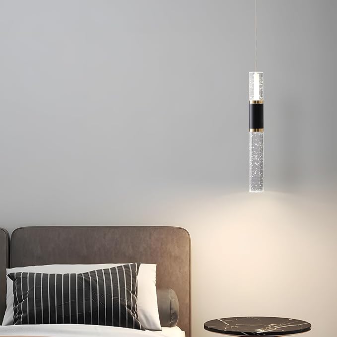 Led Pendant Lights Kitchen Island Lighting Fixture Over Table 2-Light Mordern LED Pendant Light with Crystal Bubble Style Luxury Kitchen Island Lighting