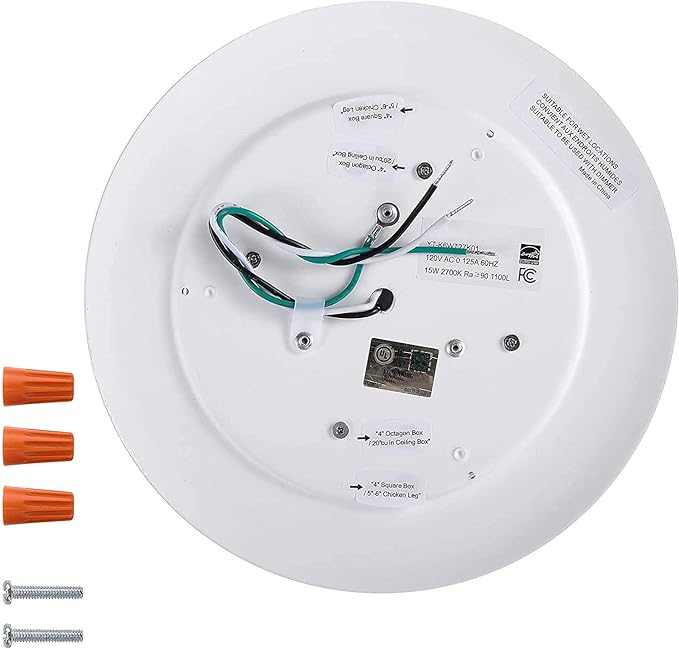 7.5" Flush Mount Ceiling Light, Dimmable LED Disk & Ceiling Lights,16.5W (120W Equivalent), 120V, 5000K, ETL - 4/6" J-Box, Wet Location LED Lights, Light Fixtures (Bright White)