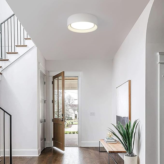 Dimmable Led Flush Mount Ceiling Light,11.8 Inch Round White Lighting Fixtures,5CCT 3000K-6000K Modern Close to Ceiling Lights for Kitchen,Hallway,Entryway,Laundry Room