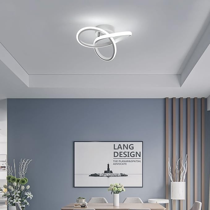 Modern LED Ceiling Light, 6500K White Light Spiral Aluminum Flush Mount Ceiling Light for Hallway, Kitchen, Balcony, Corridor, Laundry Room