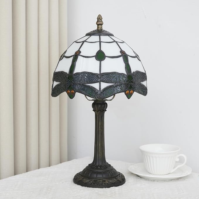 Tiffany Stained Glass Table Lamp Warm White Dragonfly Style Bedroom Retro Bedside lamp Unique Small Table lamp Living Room Dining Room Home Decoration Creative Gift Scene Props Atmosphere lamp