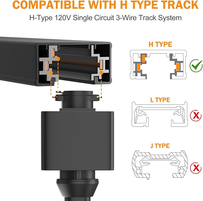 3 Pack 10W Track Lighting Heads,LED Dimmable H Type Track Light fixtures 3000K-4500K-6000K Track Fixtures Ceiling Spotlight 24° Angle for Art Accent Lighting Flicker Free CRI90+ 1000lm Black
