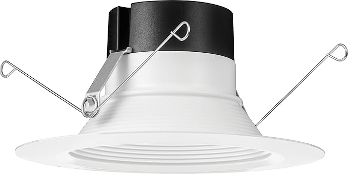 Juno E Series 5"/6" LED Ceiling Light, Baffle Trim Recessed Lighting with 5-in-1 Switchable White Color, 1200 Lumens for High Ceilings, Wet Rated LED Downlight, Dimmable, White