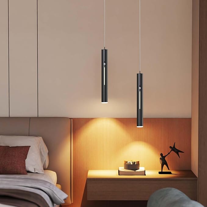 Rechargeable Pendant Light,Battery Operated Hanging Light with Remote,Wireless Modern Pendant Lights with 6000 mAh Battery,3 Color Dimmable,Battery ceiling light for Kitchen Island,Bedroom,hallways