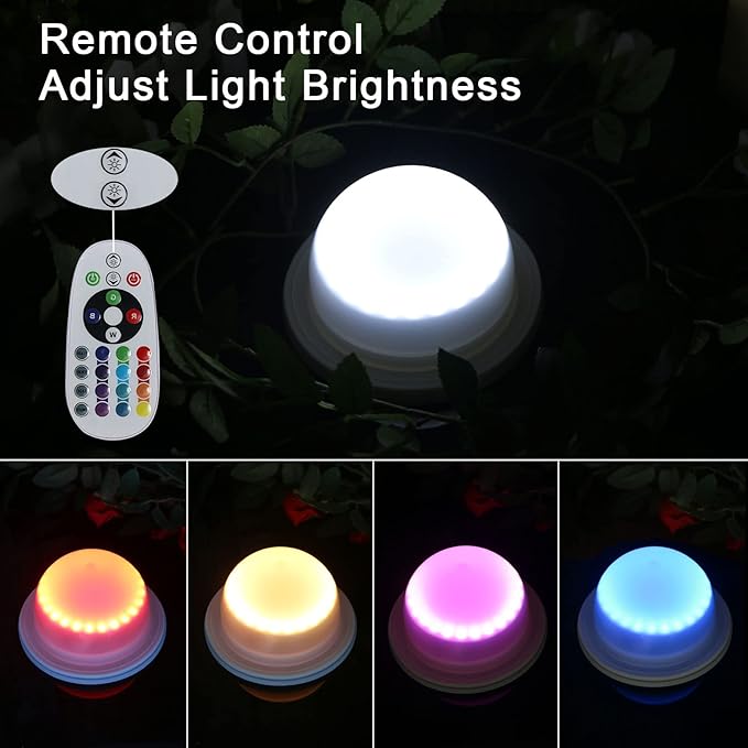 4 Pack LED Under Table Lights for Parties - RGB Event Lighting for Weddings Floor, Remote Control Uplighting for Cocktail Table, Coffee Table, Reception, Furniture