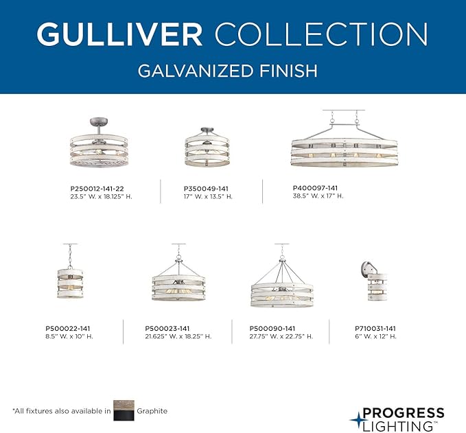 Gulliver Collection 5-Light Coastal Pendant Light Galvanized