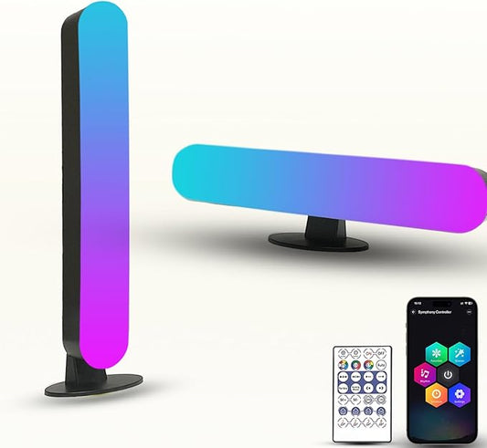 Dual RGB Light Bar, USB Powered LED Ambient Lighting with APP & Remote Control, Smart Mood Light Bar with Music Sync for Gaming Desk, TV Backlight, Streaming Setup, Bedroom Decor