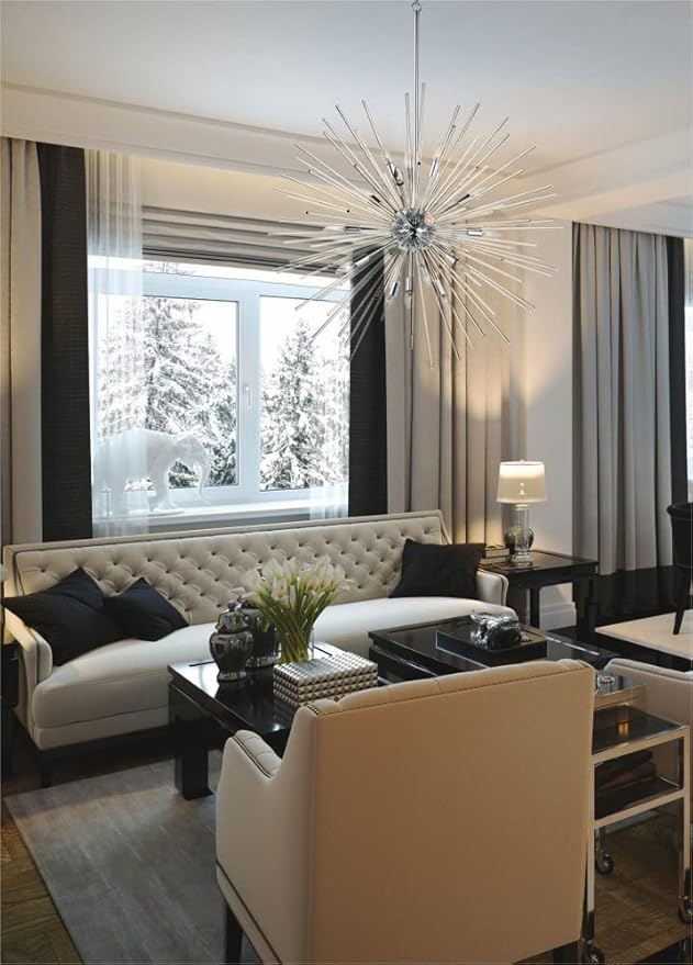 Maxim Lighting Polaris 16-Light Pendant Light | Polished Chrome Steel Finish | Clear Glass Shade | Transitional Indoor Light Fixture | Ideal for Kitchen Islands & Dining Rooms | 28666CLPC