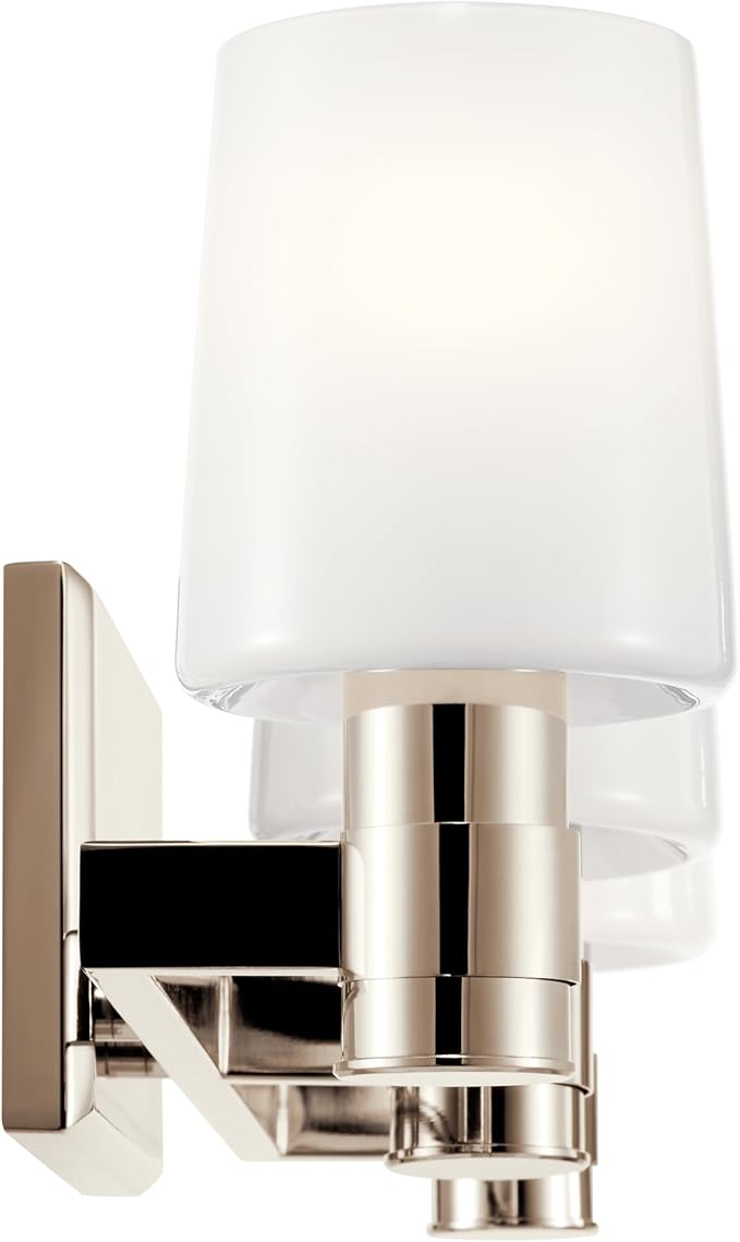 Kichler Adani 3-Light Bathroom Vanity Light Fixture, Modern 24" Vanity Light with Opal Glass in Polished Nickel for Bathroom or Powder Room (8.25" x 24"), 55176PN