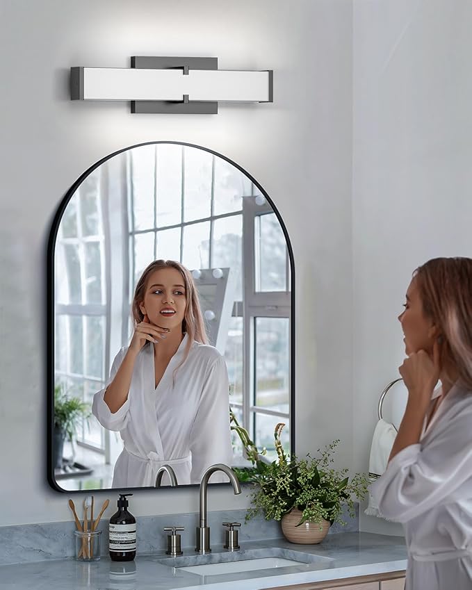 Modern LED Light Fixtures 40 Inch, 40W 3600 Lumen Dimmable Vanity Light, 5CCT Lights for Bathroom, Black, ETL Certified