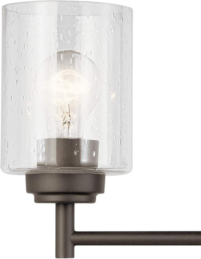 Kichler Winslow 21.5" Vanity Light in Olde Bronze®, 3-Light Transitional Bathroom Light with Clear Seeded Glass. (21.5" W x 9.25" H), 45886OZ