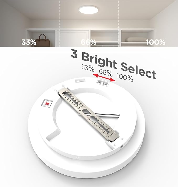 Leetdud Motion Sensor Ceiling Light Indoor Wired, 9 Inch 18W, 5 CCT 2700/3000/3500/4000/5000K, 3 Brightness Settable, 1550LM Flush Mount LED Closet Lights for Stairs Hallway Laundry Porch, White