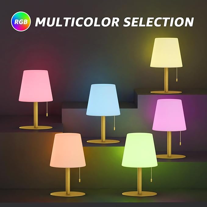 uuffoo Shower Lamp Waterproof 8 Colors, Shower Light Rechargeable Cordless Battery Operated, LED Outdoor Table Lamps Dimmable Portable for Indoor Outdoor Bathroom Home Patio (Gold)