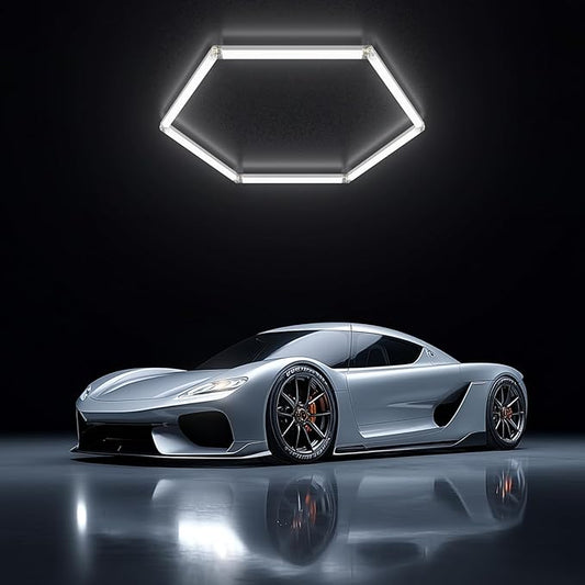 Hexagonal Garage Lights, Ultra-Bright Garage Ceiling LED Lights, 1-Pack 6500K, Suitable for Gyms, Basements, Warehouses, Auto Detailing Shops, Showrooms