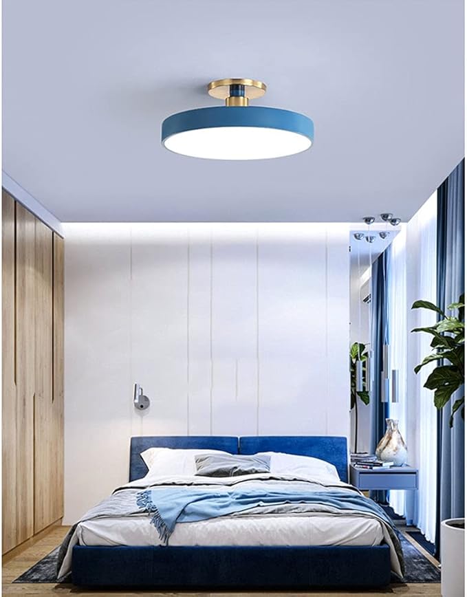 CHENKUI Macaron Ceiling Light LED Half Flush Mount Modern Ceiling Lamp Fixture Three-Tone Light (3000K/4500K/6000K) Ceiling Lighting Easy Installation of Round Lights for Entrance