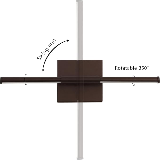 JONATHAN Y 16.25" Oil Rubbed Bronze Modern Dimmable Integrated LED Wall Sconce, Minimalist Adjustable Metal Vanity Light for Bathroom Mirror, Bedroom, Hallway, 3000K, ETL Listed (JYL7039D)