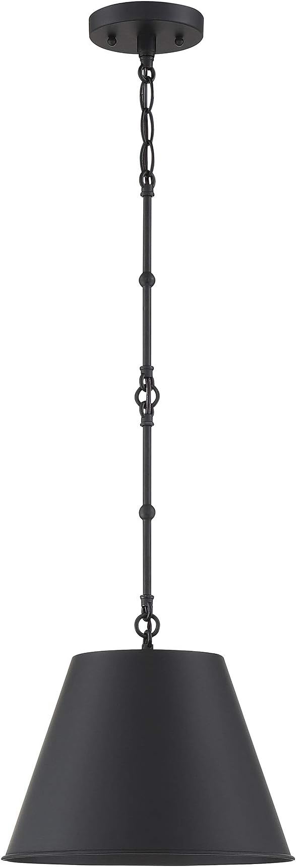 Savoy House 7-131-1-89 Alden Traditional Metal Opaque Pendant, 1-Light 60 Watt, 18" H x 34" W, Matte Black
