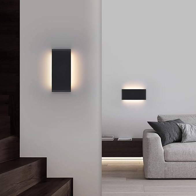 Mille Lucciole 11"Modern LED vanity light,15W Dimmable 5 CCT (3000K-6500K) Adjustable Wall Lamp,Up and Down Wall Lighting,Indoor Wall Sconce for Bedroom,Staircase,Hallway,Dressing Table, 4 Pack（Black）