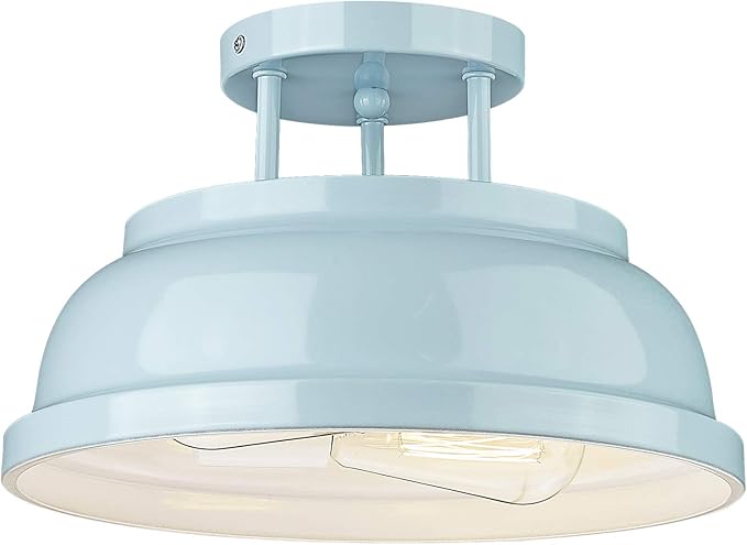 Zeyu Modern Semi Flush Ceiling Light - 2-Light Ceiling Light Fixture for Living Room Bedroom Kitchen Hallway, Blue Finish, ZY29-F SF