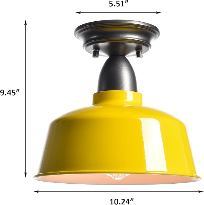 Yellow Ceiling Light Fixture Macarons Indoor Ceiling Lights for Hallway Laundry Basement 10 in Barn Style Kitchen Light Fixtures Outdoor Ceiling Lights for Porch…