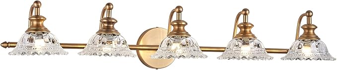 XIEDUN 37.4" Bathroom Light Fixtures 5 Lights Vanity Lighting Fixtures (Exclude G9 Bulb) Vanity Lights for Bathroom
