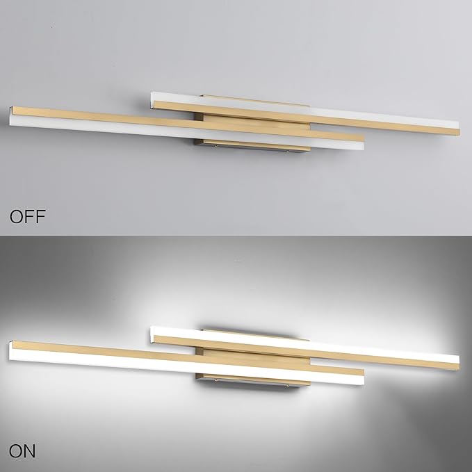 PRESDE 48 Inch LED Bathroom Light Fixtures Over Mirror Brushed Gold Vanity Light Modern Bath Lighting Bar 5CCT