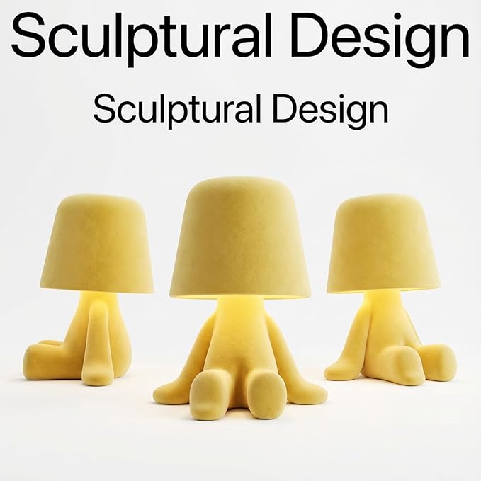Bedside Touch Control Table Lamp, Golden Decor Thinker Statue LED Table Lamp With USB Port, 3 Way Dimmable Modern Night Light Nightstand Lamp For Home Living Room Office Shelf Decor (yellow-D)