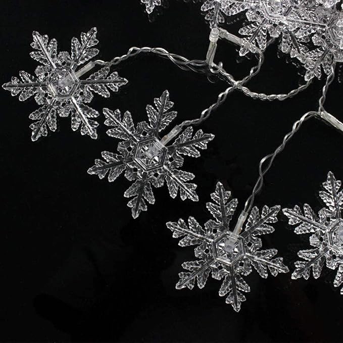 LED Curtain Lights,19ft/6M 96 LED Snowflake Curtain String Lights Plug-in Window Curtain Lights with 8 Modes Decoration for Christmas, Wedding, Party,Wall, Home Decorations (Blue)