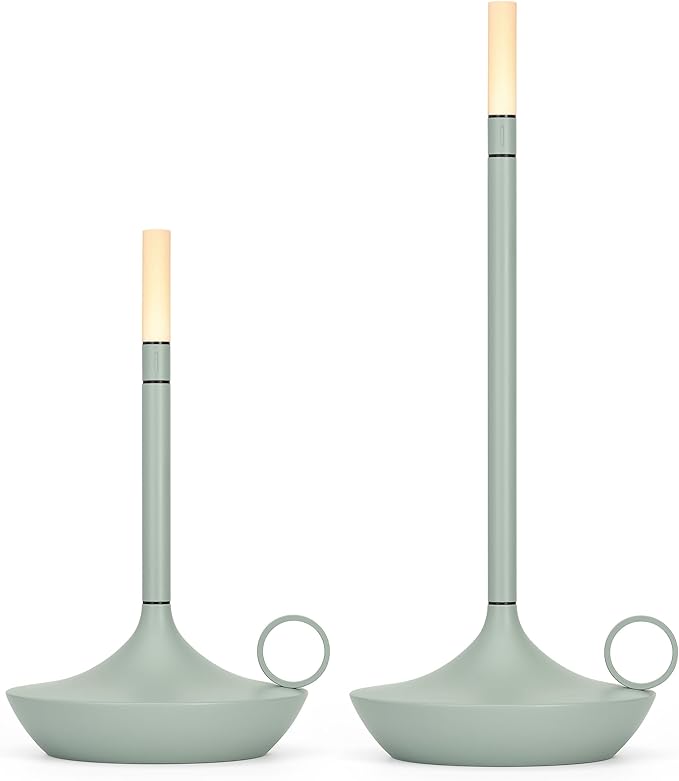 Wick Rechargeable Table Light (Sage Green, Short)