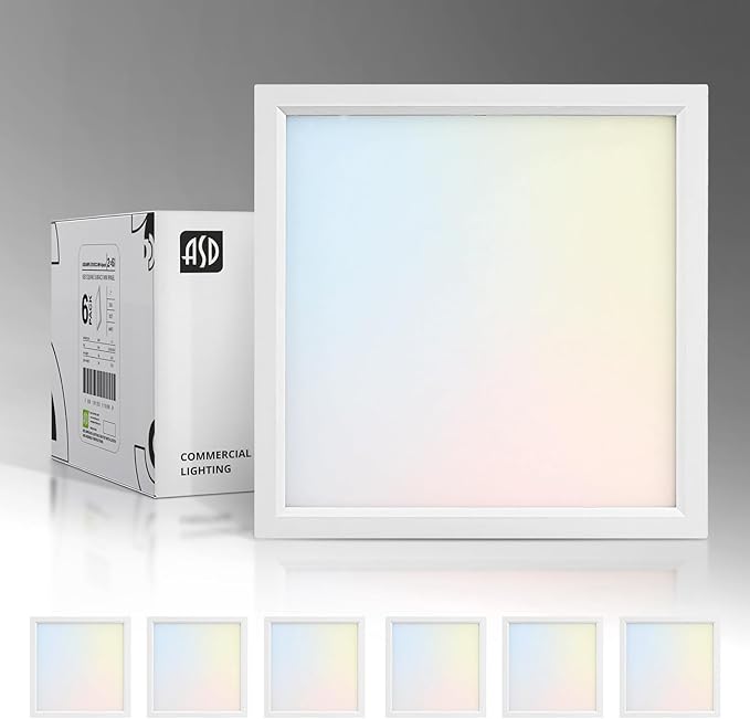 ASD LED 7" Square Flush Mount Light | 15W 1100LM 3000-5000K 120V | 3CCT, Dimmable, Ultra Slim, ETL Listed | Thin Surface Lamp, Bedroom Ceiling Lighting | White, 6 Pack