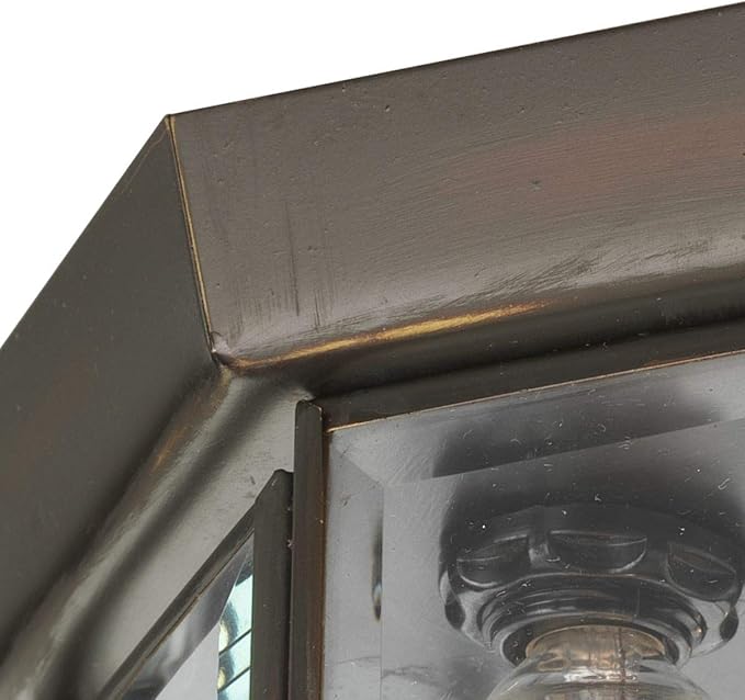 Progress Lighting 3-Light Beveled Glass 9-3/4" Close-to-Ceiling, Indoor, P5788-20, Antique Bronze
