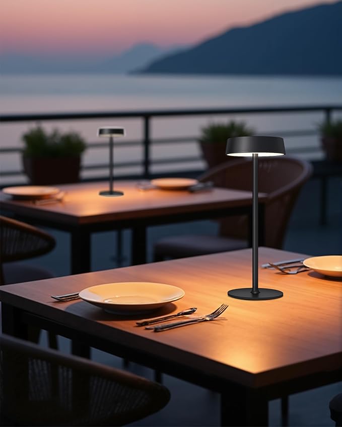 Cordless Lamp, Rechargeable Table Lamp, Battery Operated, RGB Dimmable Touch Control, 3 Color Temperatures, LED Memory Function, Portable Outdoor Waterproof Desk Lamp, Restaurant Dining Patio Kitchen