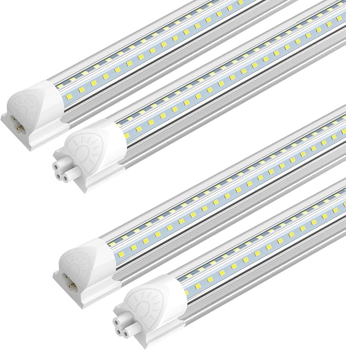 SHOPLED LED Shop Lights 2FT, 20W 2600LM 5000K Daylight, V-Shaped Utility Shop Lights, T8 Linkable Ceiling Light Fixtures, 2 Foot Tube Light for Workbench, Basement, Cabinet, ETL Listed, 4-Pack