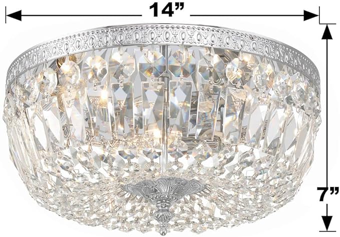 Crystorama 3 Light Spectra Crystal Polished Chrome Flush Mount
