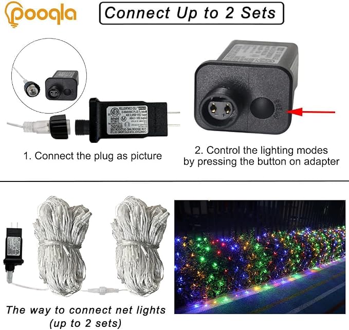 Christmas Net Lights, 510 LED Large Outdoor Net Mesh Lights for Bushes 28x5 ft, 8 Modes Waterproof Twinkle String Lights Connectable for Christmas Hedge Yard Garden Party Decor, Colorful