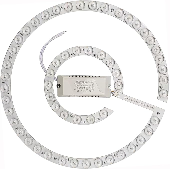 45W LED Close to Ceiling Flush Mount Fan Fandelier Retrofit Light Kit Replacement Engine Panel Board Light Bulb, 3CCT 3000K/4500K/6000K (45W)