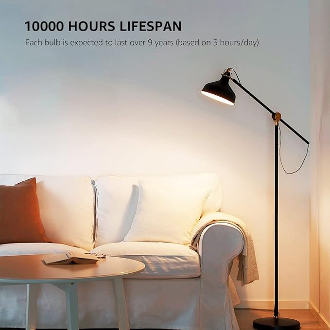LE 100W Equivalent LED Light Bulbs, 14W 1500 Lumens 2700K Warm White Non-Dimmable, A19 E26 Standard Base, 10000 Hour Lifetime, Pack of 6