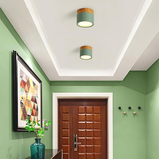 4.2-Inch Macaron Style Ceiling Light, Nordic Modern Ceiling Light Fixture, 15W LED Mini Cylinder Minimalist Close to Ceiling Lamp for Bedroom Hallway Entryway Kitchen Foyer Office