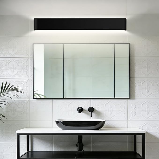 Modern LED Wall Sconce, 32W Dimmable 5CCT (3000K-6500K), Upper and Lower Illuminated Wall Sconce, for Bedroom, Living Room, Hallway, Vanity Lights (33 Inch - Matte Black 1 Piece)