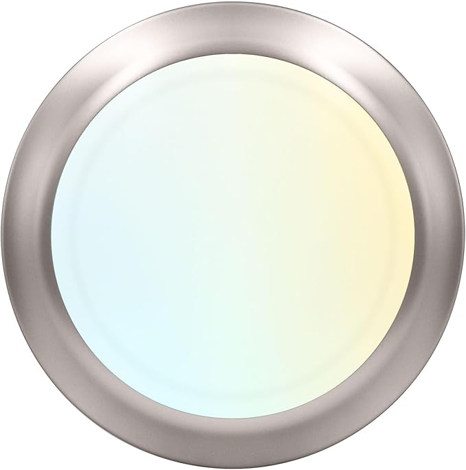 LUXRITE 6 Inch LED Disk Lights, Dimmable Flush Mount Ceiling Light, 5CCT Selectable 2700K 3000K 3500K 4000K 5000K, 12.5W, 1000LM (Brushed Nickel, 1 Count (Pack of 1))