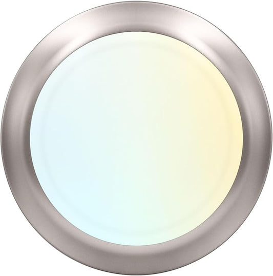 LUXRITE 6 Inch LED Disk Lights, Dimmable Flush Mount Ceiling Light, 5CCT Selectable 2700K 3000K 3500K 4000K 5000K, 12.5W, 1000LM (Brushed Nickel, 1 Count (Pack of 1))