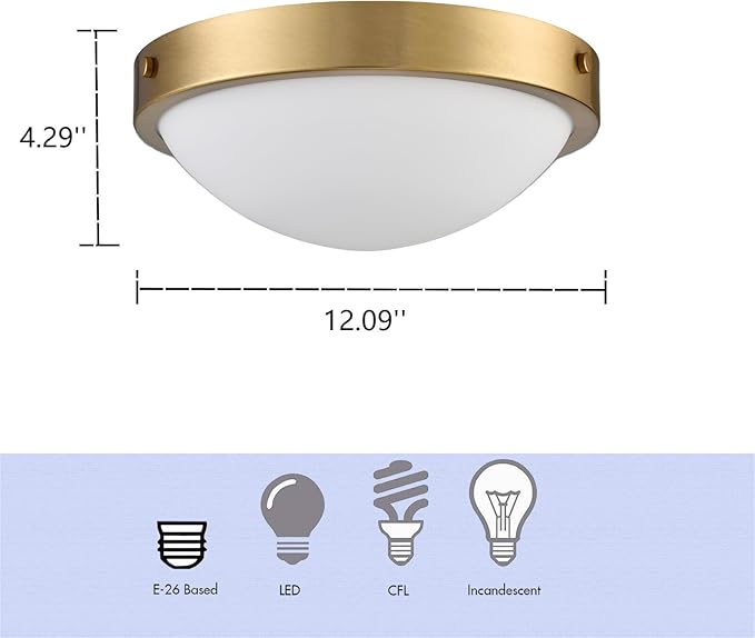 Gold Flush Mount Ceiling Light Milk Glass Shade Ceiling Light Fixture Farmhouse 2-Light Modern Black Glass Flush Mount Light for Hallway Kitchen Bedroom Foyer