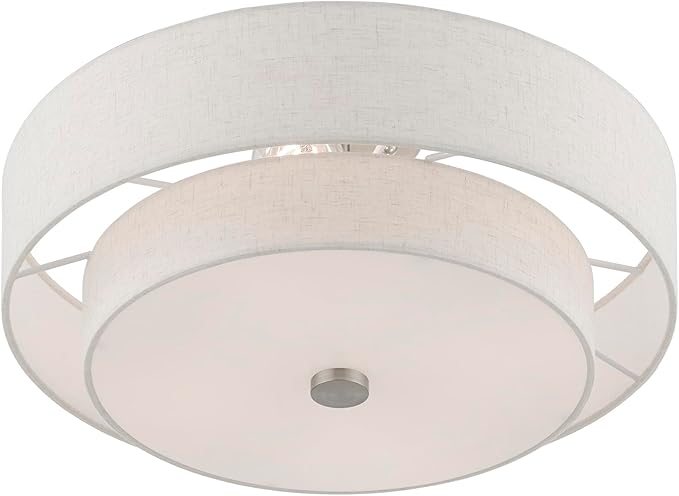 Livex Lighting Meridian 4 Light Semi-Flush in Brushed Nickel (51085-91)