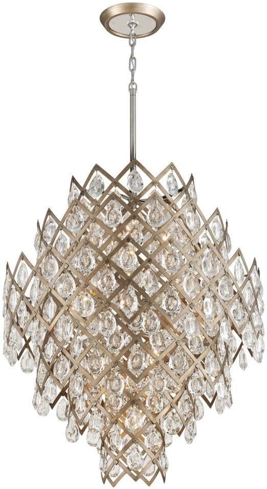 Corbett Lighting Tiara 11-Light Pendant - Vienna Bronze Finish with Clear Crystal Drops