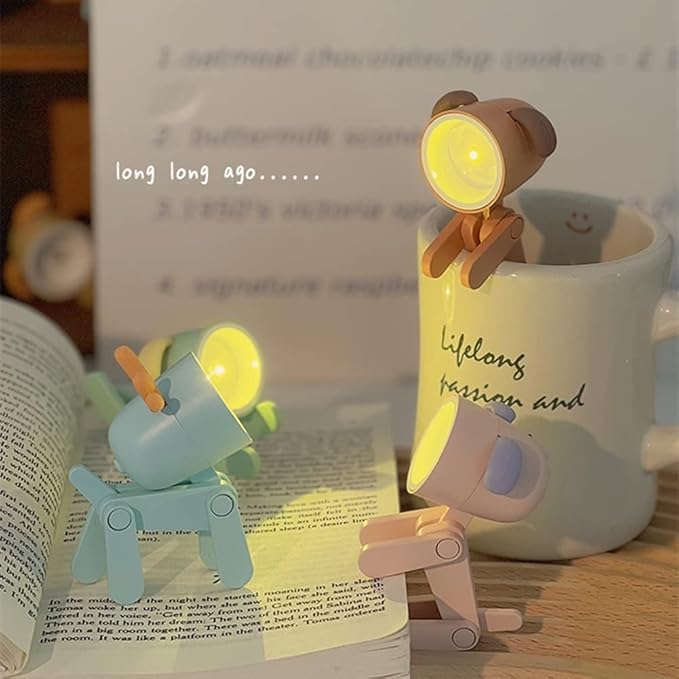 Cute Night Light for Kids, Mini Led Table Desk Lamp, Decorative Lamp Indoor Nightstand, Animal Pet Nightlights, Christmas Decorate Birthday Gifts for Children, Students (Dog 3 Colors-B)